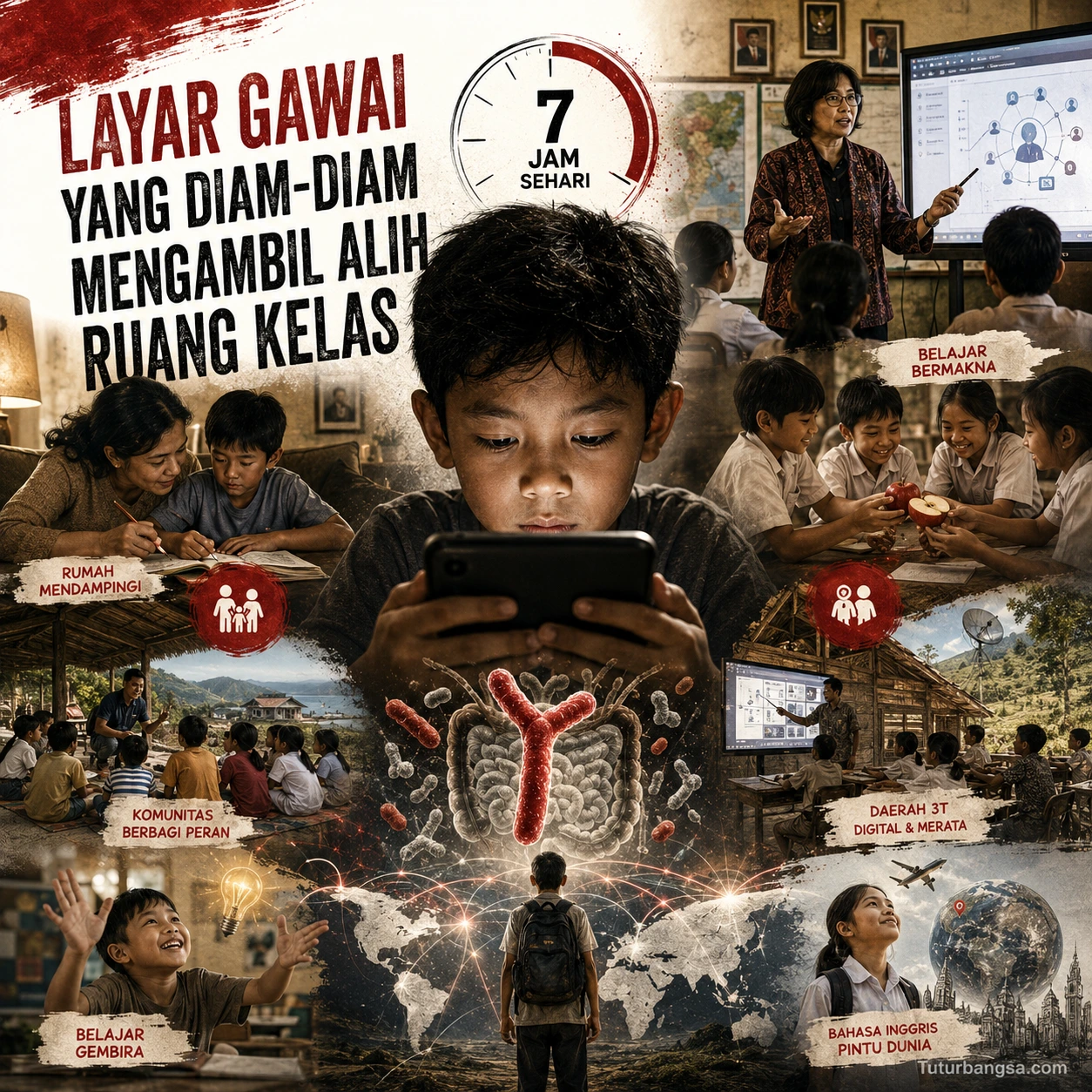 Layar Gawai yang Diam-Diam Mengambil Alih Ruang Kelas_Tuturbangsa.com